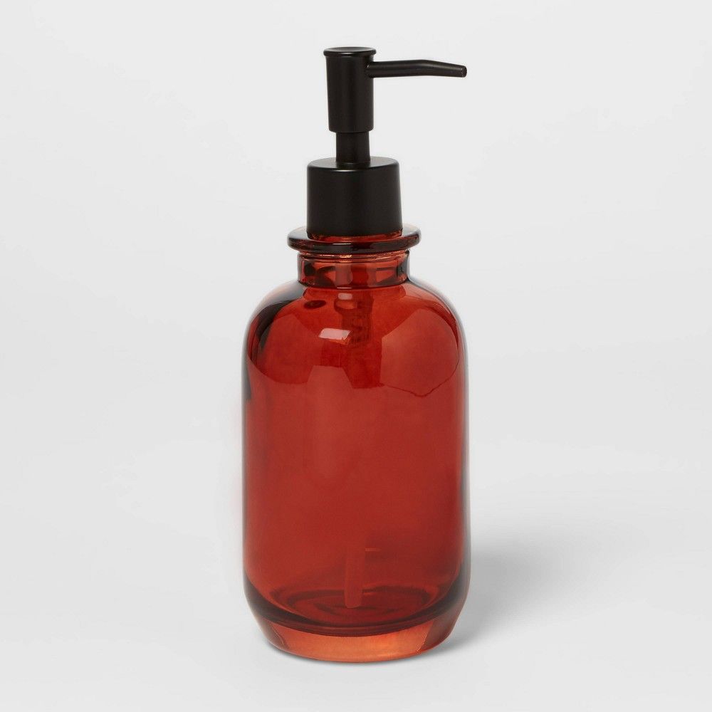 Apothecary Glass Soap/Lotion Dispenser Amber - Threshold | Target