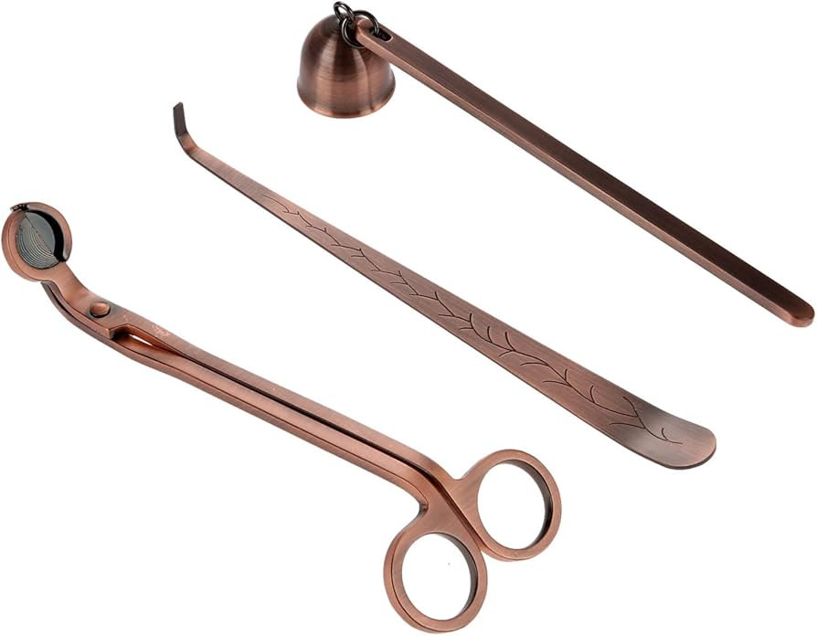 MUXSAM 3 Packs Red Bronze Candle Accessory Set Includes Candle Snuffer, Candle Wick Trimmer & Can... | Amazon (UK)