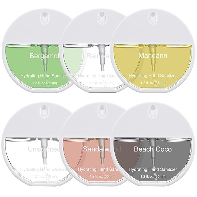 6 Pcs Mini Hand Sanitizer Spray 1.2 Fl. oz Pocket Hand Sanitizer Spray Travel Size Portable Hydra... | Amazon (US)