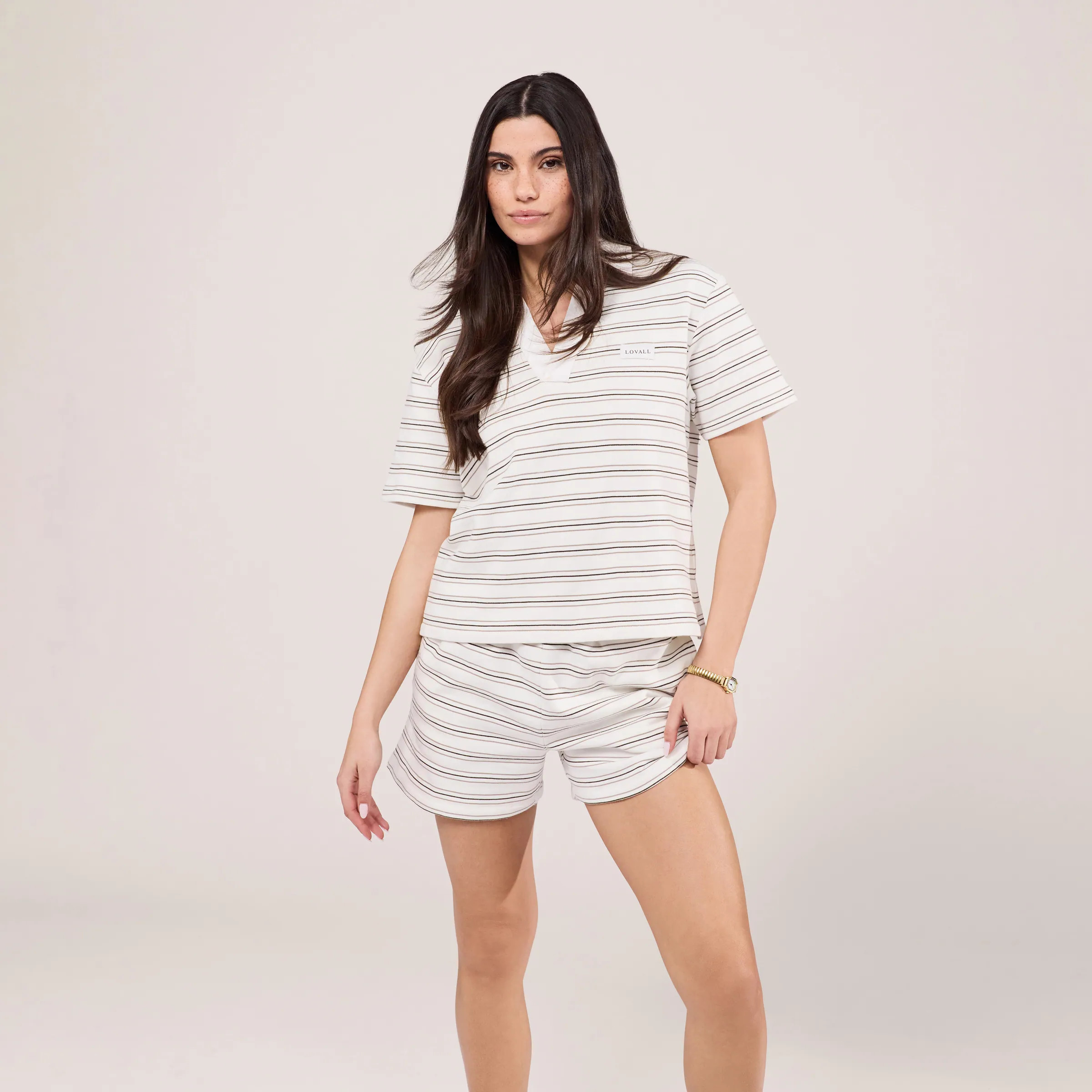 Collared Top Set | Stone Stripe | LOVALL