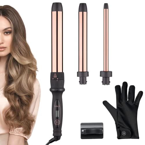 Bombay Hair Curling Wand Set 3 in 1 Curling Wand with Extended Barrels, Professional Curling Iron Ha | Amazon (US)