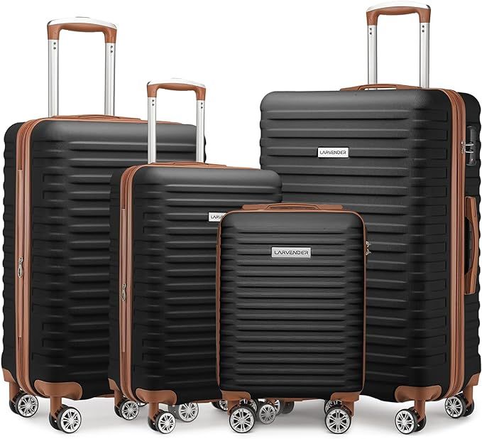 LARVENDER Luggage Sets 4 Piece, Expandable(Only 24"&28") ABS Suitcase with 360° Spinner Wheels, ... | Amazon (US)