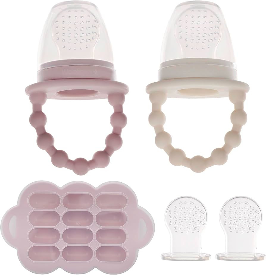 WeeSprout Silicone Baby Food Feeders + Freezer Tray for Batch Prep, Set of 2, Introduce New Foods... | Amazon (US)
