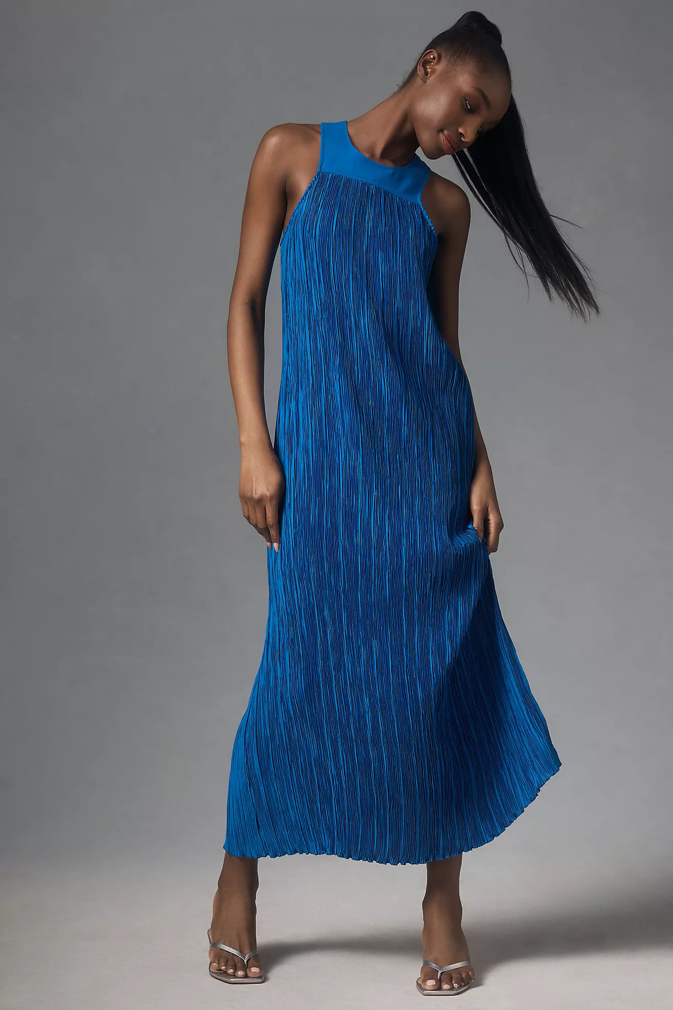 By Anthropologie Halter Plissé Maxi Dress | Anthropologie (US)