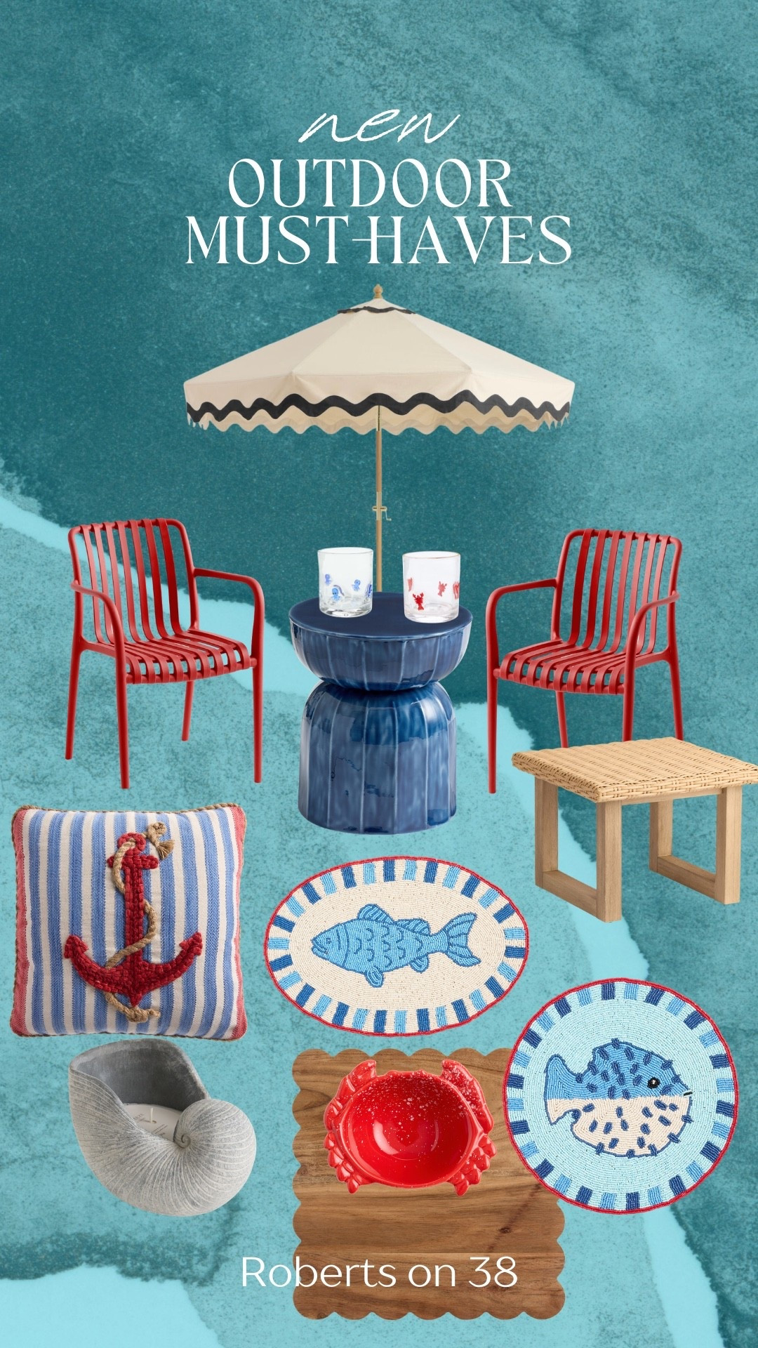 Outdoor season is officially loading… and these finds are too good to ignore ☀️🌊

From bold patio chairs and a statement outdoor side table to coastal outdoor pillows, melamine plates, and acrylic drinkware—this mix makes it so easy to create a fun, pulled-together outdoor space without overthinking it. The pops of red + blue are giving coastal charm with just the right amount of personality.

If your patio, porch, or poolside setup needs a little refresh before summer hits… start here 🤭🦀

#outdoorliving #patiodecor #coastaldecor #outdoorfurniture #summerhome

#LTKSeasonal #LTKHome #LTKSwim