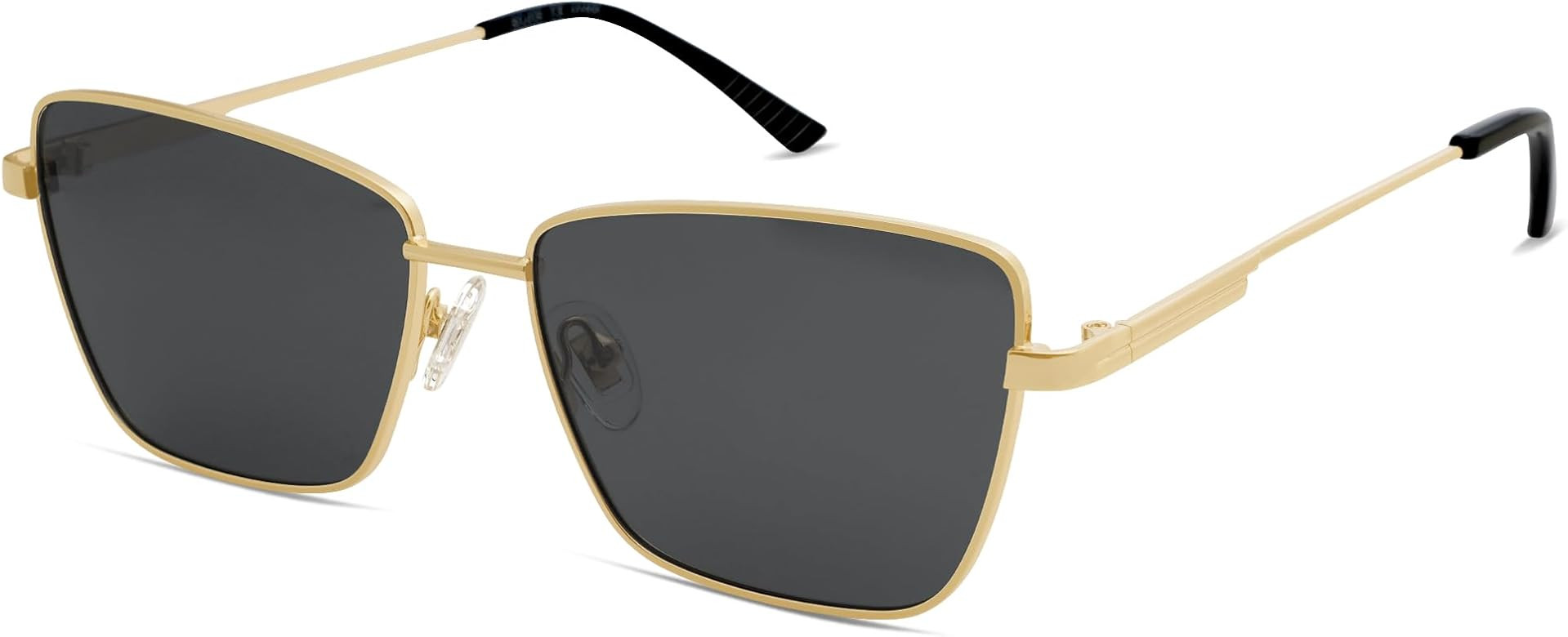 SOJOS Trendy Polarized Cat Eye Sunglasses Womens Flat Lens Retro Metal Frame Shades Lentes De Sol... | Amazon (US)