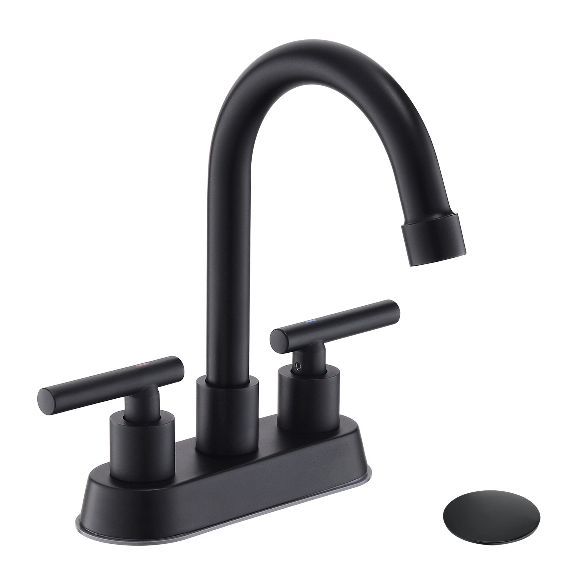 Black Bathroom Faucets, 2 Handle Bathroom Sink Faucet, 4-Inch Centerset Bathroom Sink Faucet with... | Amazon (US)