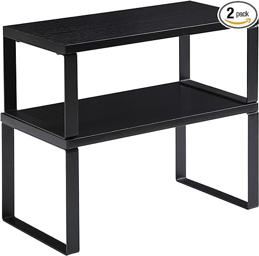 YMYNY Cabinet Shelf Organizer, Extendable Countertop Shelves Set of 2, Kitchen Spice Racks, Stack... | Amazon (US)