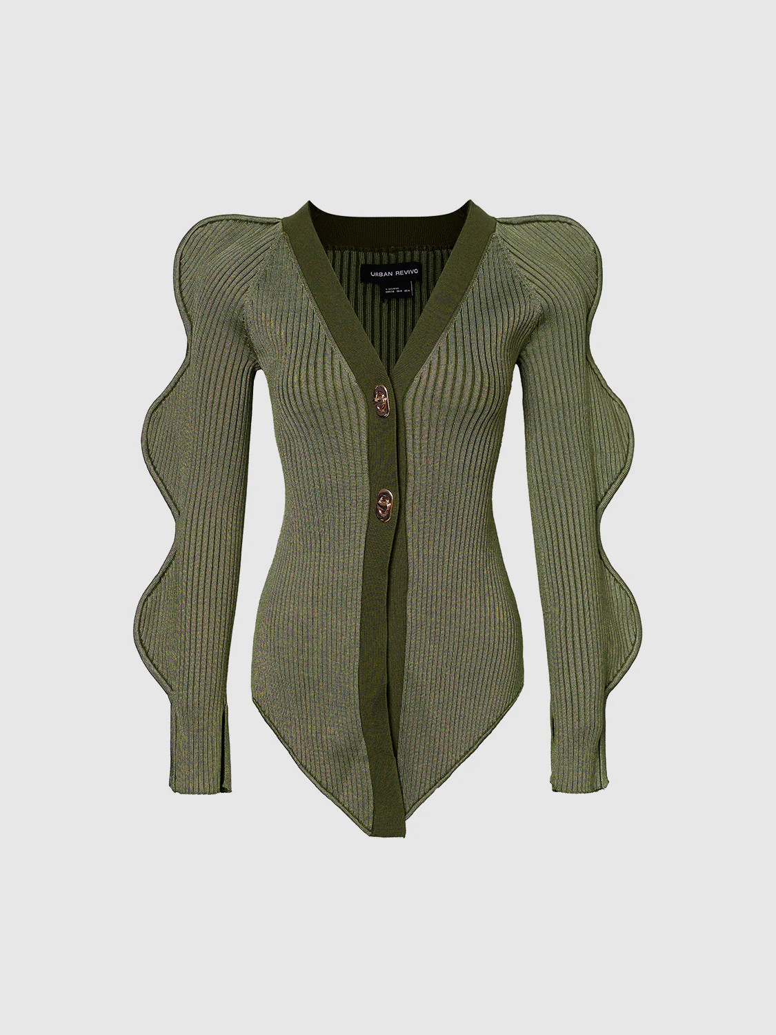 Skinny V-Neck Knitted Cardigan | Urban Revivo