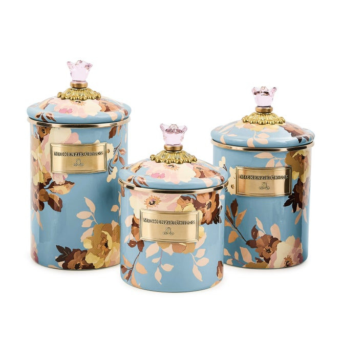 Wild Rose Slate Canisters, Set of 3 | MacKenzie-Childs