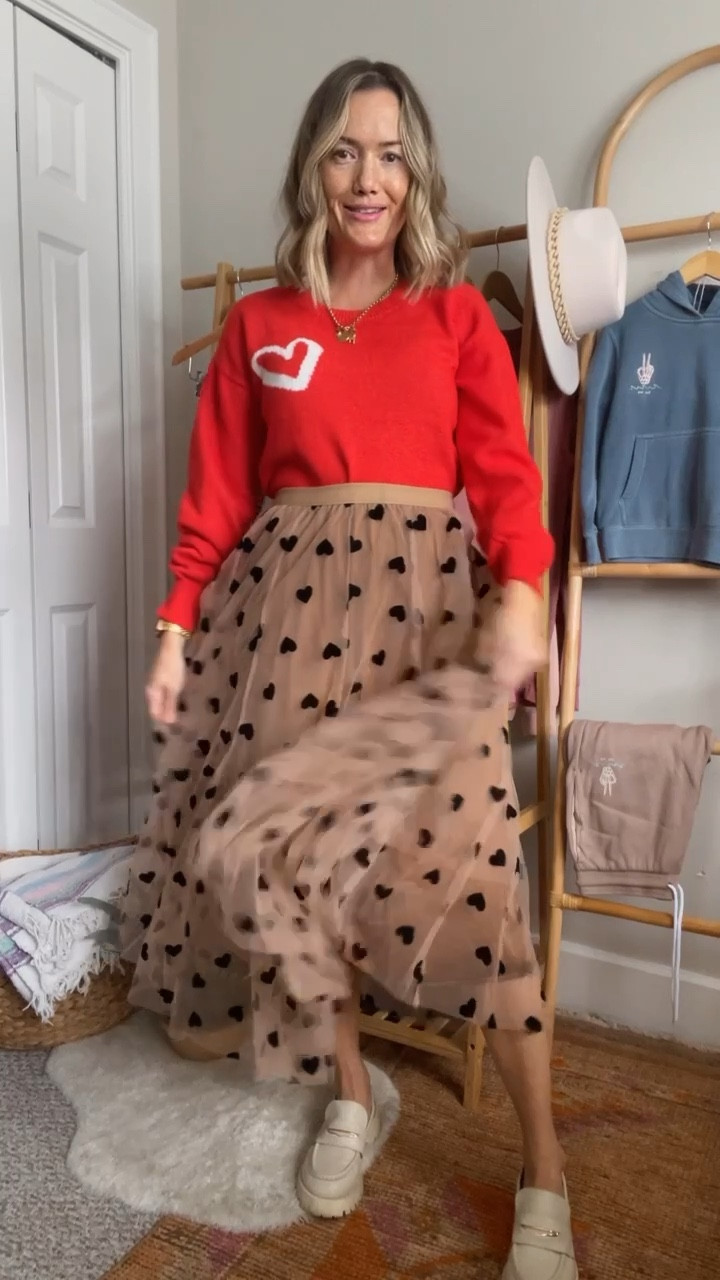 Heart sweater and heart skirt

#LTKSeasonal #LTKunder100 #LTKstyletip