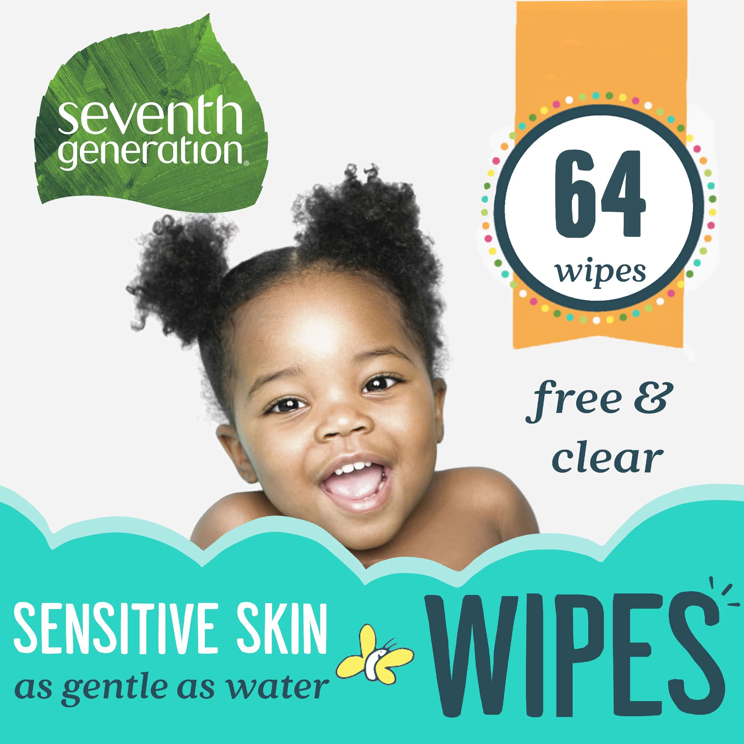 Seventh Generation Baby Wipes Sensitive Protection Unscented baby wipes with Snap Seal 64 count -... | Walmart (US)