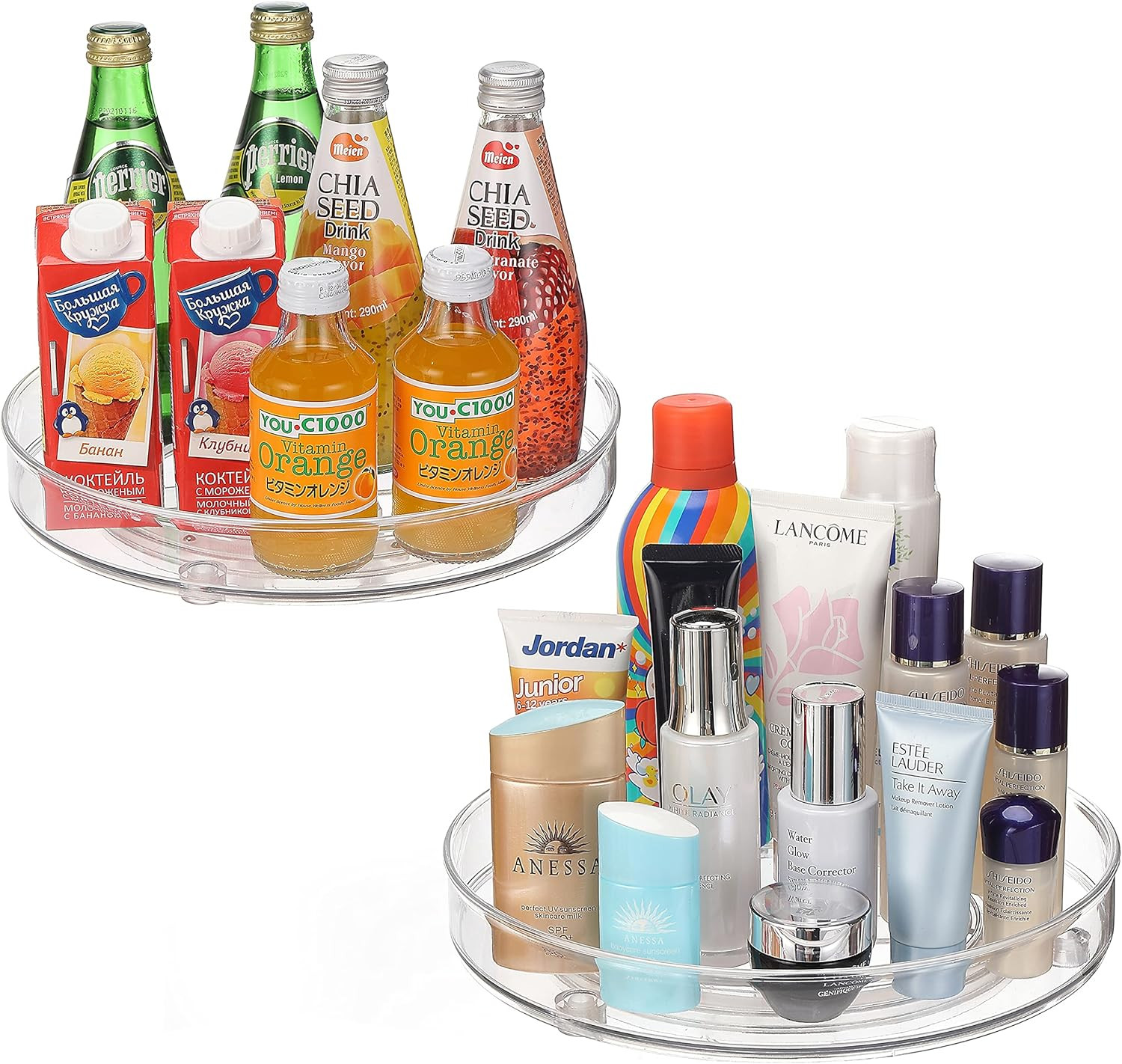 URALFA 2-Pack Lazy Susan Cabinet Organizer, Plastic Rotating Round Lazy Susan Turntable for Pantr... | Amazon (US)