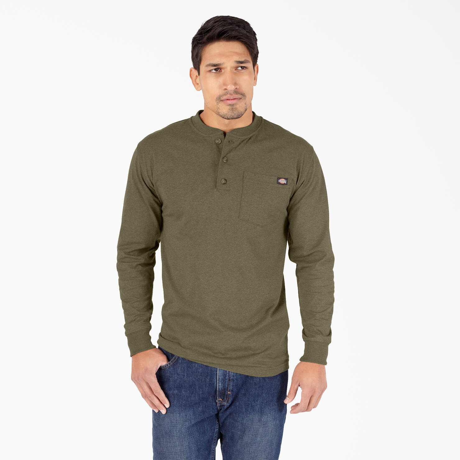 Heavyweight Heathered Long Sleeve Henley T-Shirt - Dickies US | Dickies