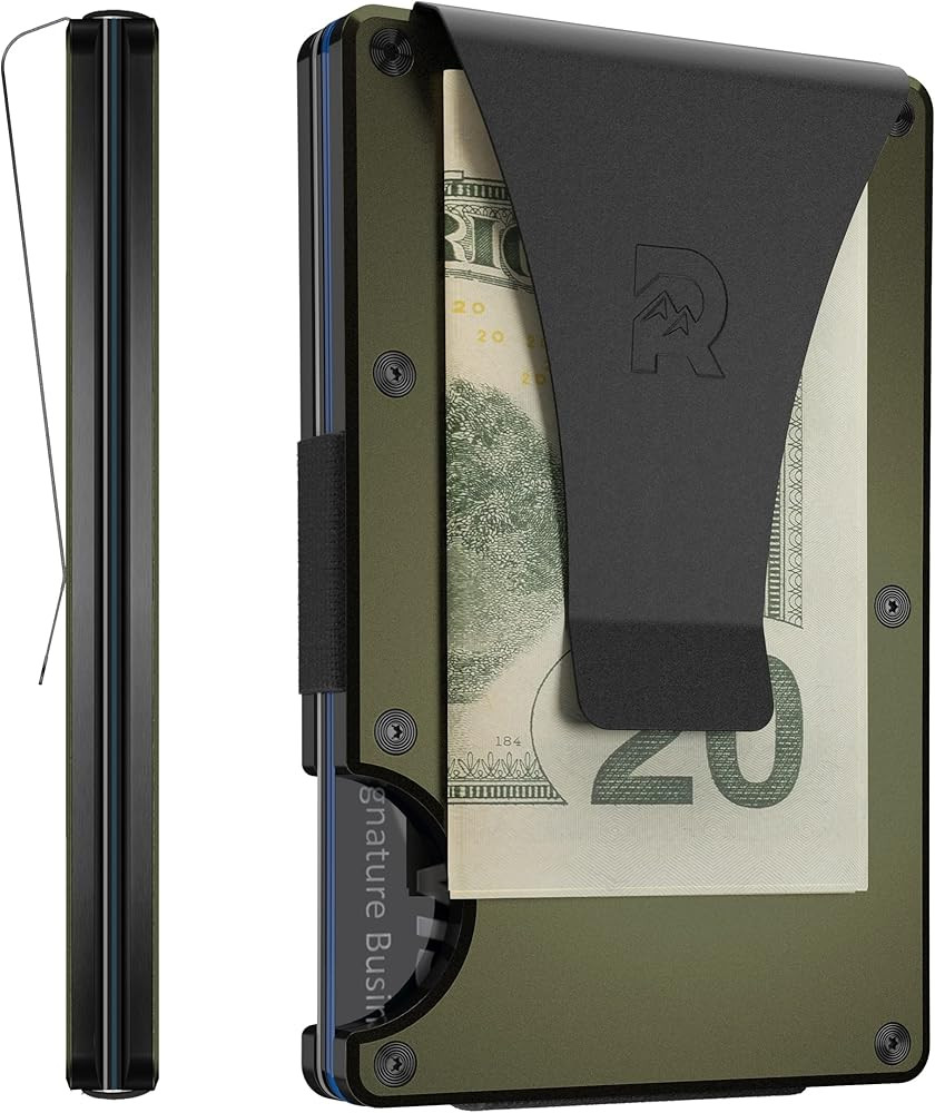 The Ridge Minimalist Slim Wallet For Men - RFID Blocking Front Pocket Credit Card Holder - Alumin... | Amazon (US)