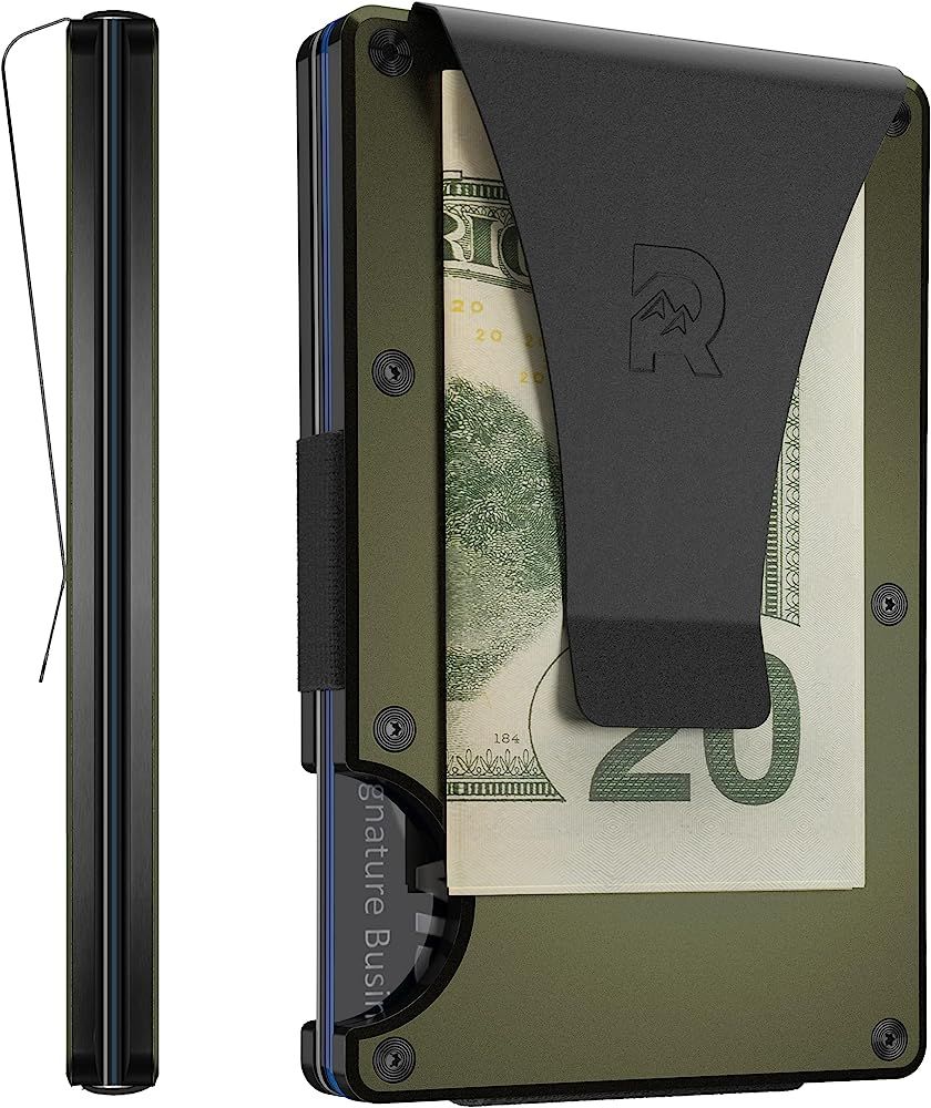 The Ridge Minimalist Slim Wallet For Men - RFID Blocking Front Pocket Credit Card Holder - Alumin... | Amazon (US)