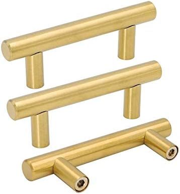 goldenwarm 25PCS Brushed Brass Kitchen Cabinet Hardware Handle 1/2" Diameter T Bar Handles Furnit... | Amazon (US)