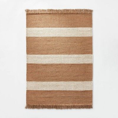 Highland Hand Woven Striped Jute/Wool Rug Tan - Threshold™ designed with Studio McGee | Target