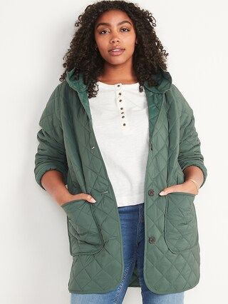 Quilted Long-Line Hooded Liner Jacket for Women | Old Navy (US)