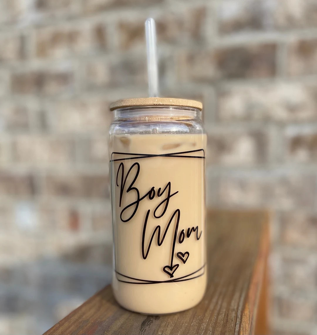Iced Coffee Glass Can| Iced Coffee Can| Libbey Glass|Boy Mom | Etsy (US)