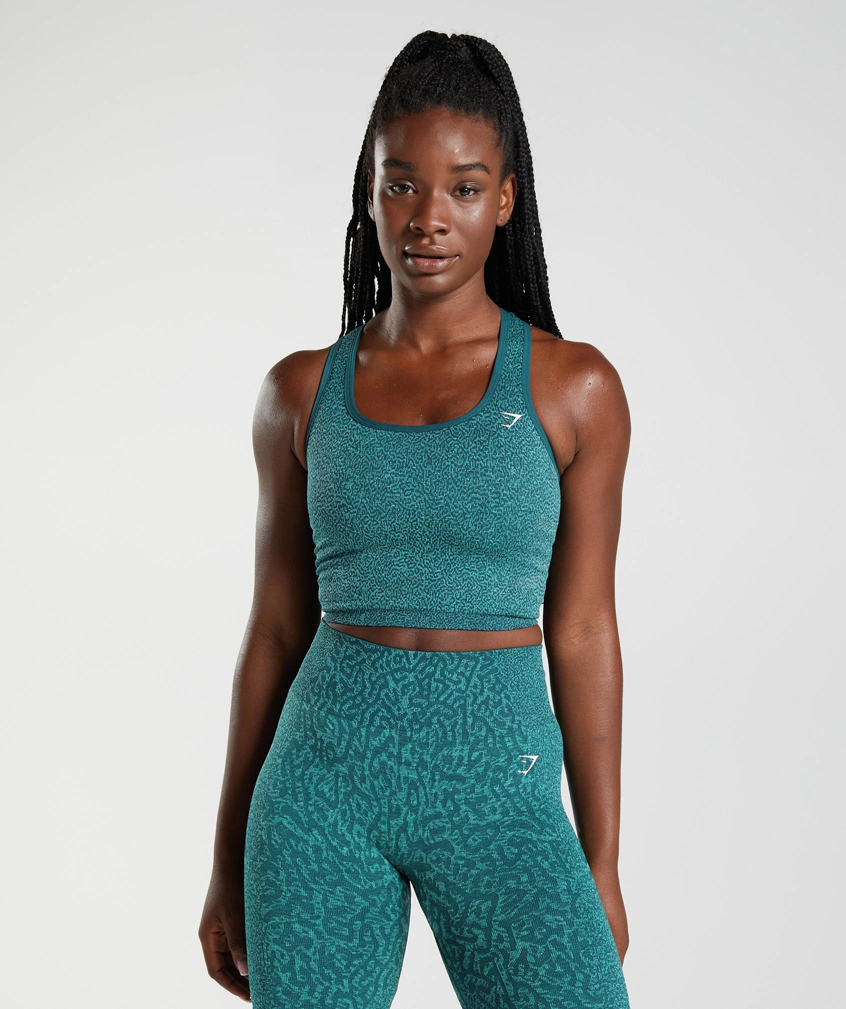 Gymshark Adapt Animal Seamless Crop Tank - Reef | Winter Teal | Gymshark CA