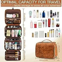 Elviros Hanging Toiletry Bag for Men Travel Essentials 3-in-1 Large Waterproof Dopp Kit PU Leathe... | Amazon (US)