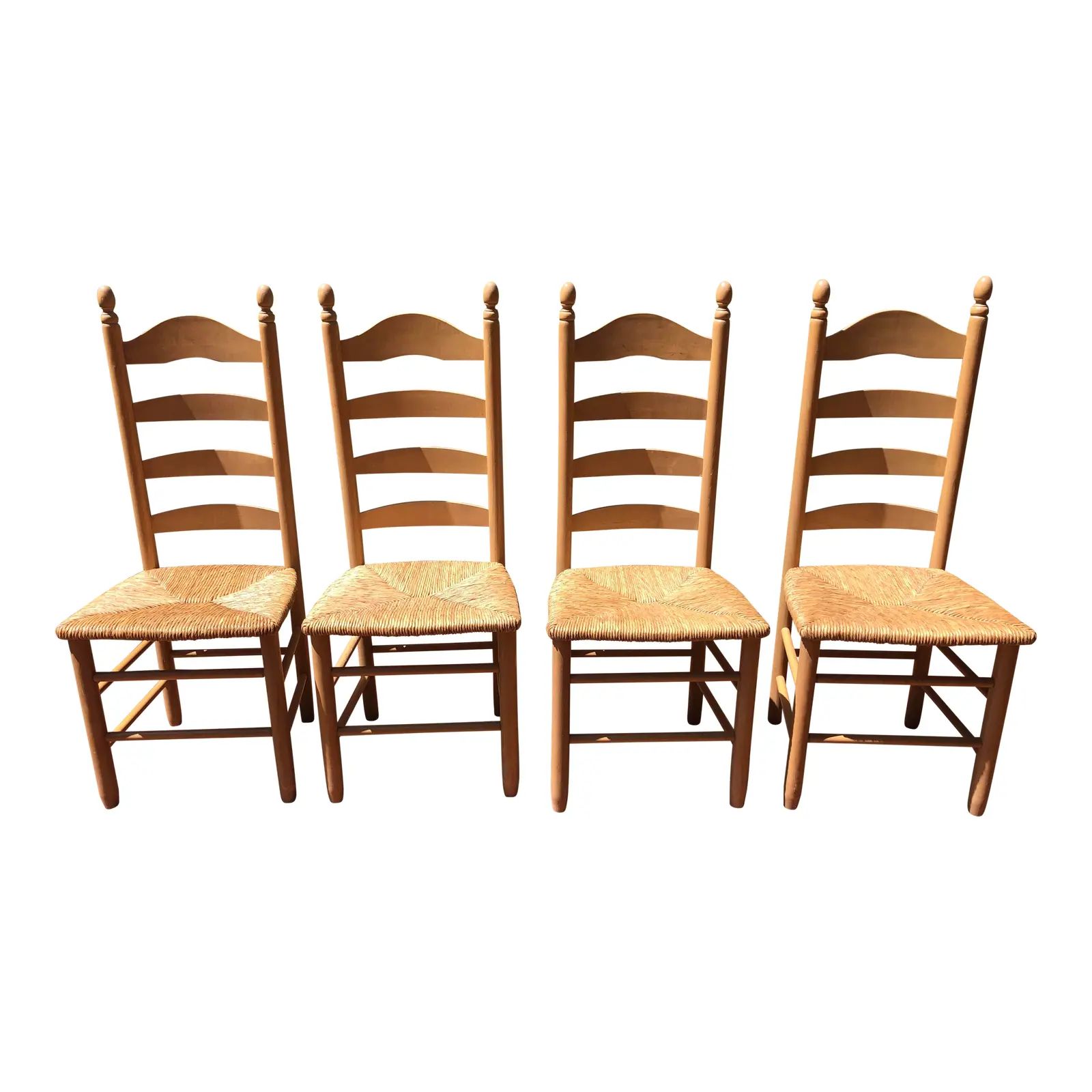 1990s Ladder Back Chairs - Set of 4 | Chairish