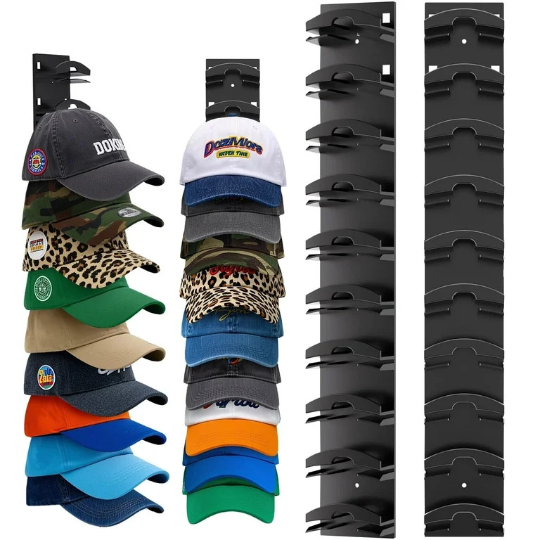 Livhil Hat Organizer for Baseball Caps 2Pack, Hat Rack for Wall with Strong Adhesive Hold up to 2... | Walmart (US)