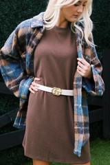 Jalia Croc Fashion Belt, White | North & Main Clothing Company