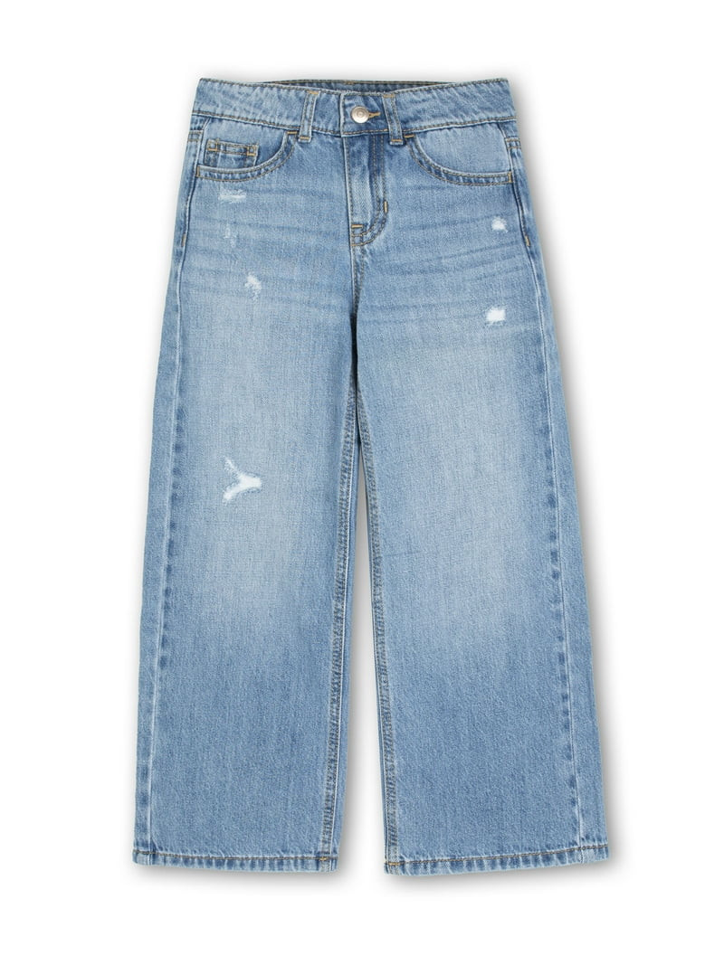 Wonder Nation Girls Baggy Wide Leg Jean, Sizes 5-18 | Walmart (US)