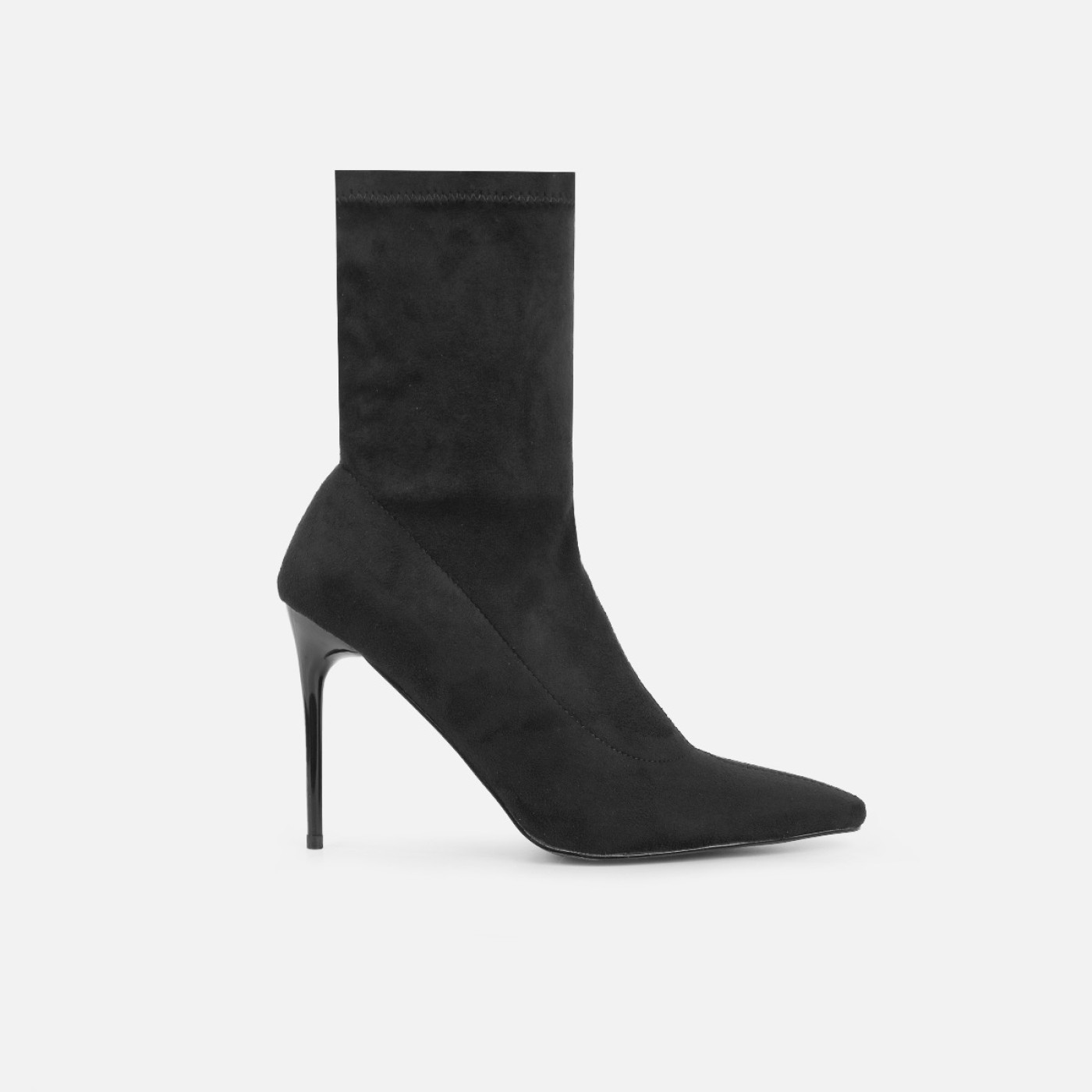 Giorgio Black Faux Suede Print Stiletto Sock Boots | Simmi Shoes