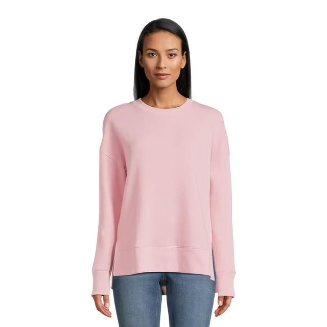 Time and Tru Women's High Low Pullover Sweatshirt, Sizes S-3XL | Walmart (US)