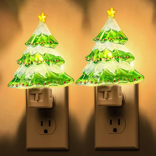 DORESshop Christmas Tree Night Light, 3000K Night Lights Plug into Wall, Cute & Funny Christmas Decor Night Light for Kids, Plug in Nightlight with 360° Rotatable, Holiday Party Decor, 2 Pack | Amazon (US)
