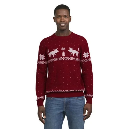 Chaps Mens Holiday Crew Neck Pullover Christmas Sweater Sizes S - 2XL | Walmart (US)