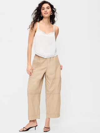 Mid-Rise Cropped Barrel-Leg Utility Pants | Old Navy | Old Navy (US)