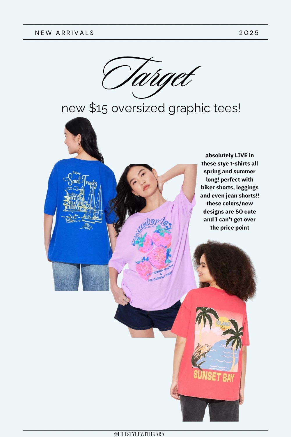 These oversized graphic tees are just $15!!! You can get all 3 basically for less than the price of one more expensive brand, sign me up 🥲🤩

#LTKStyleTip #LTKFindsUnder50