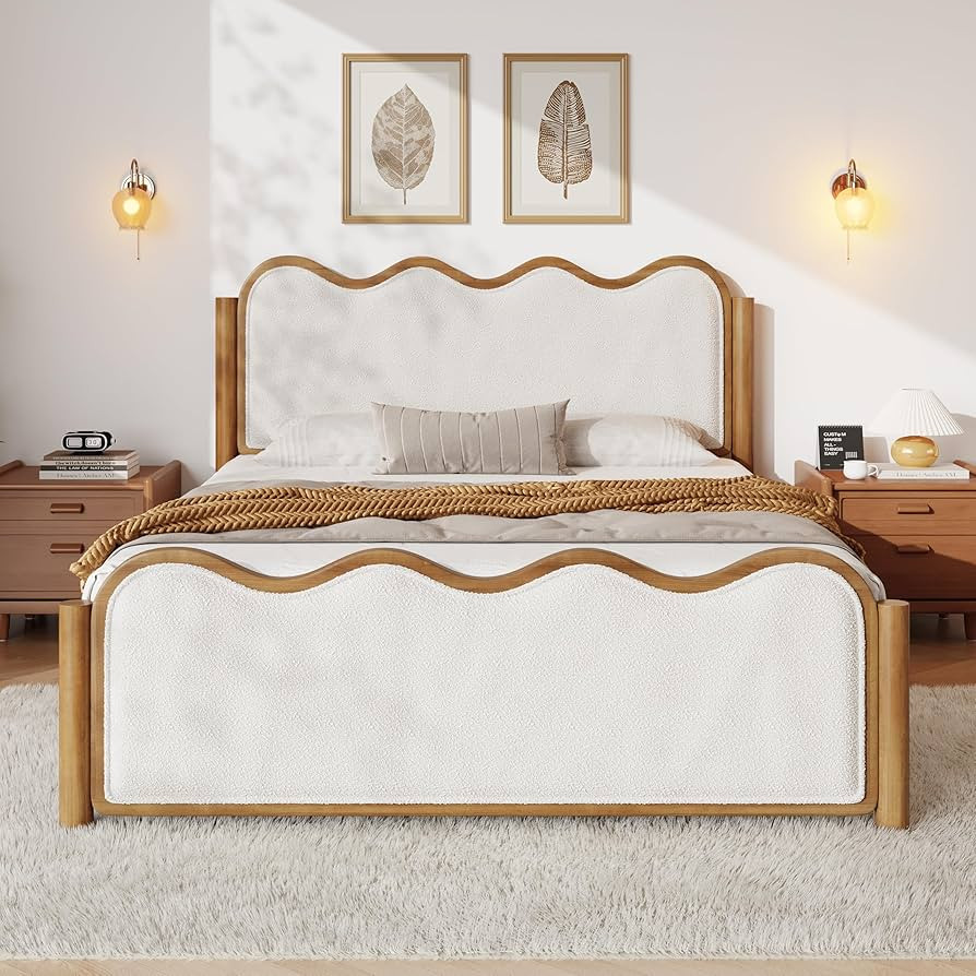 Christopher Knight Home Lucia Boucle Upholstered Queen Size Bed Frame with Headboard, Modern Quee... | Amazon (US)