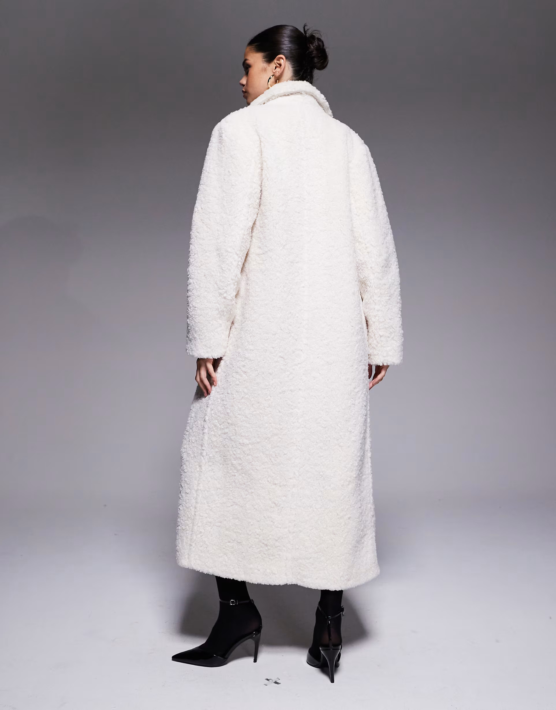 The Frolic exclusive teddy collared maxi coat in cream | ASOS (Global)