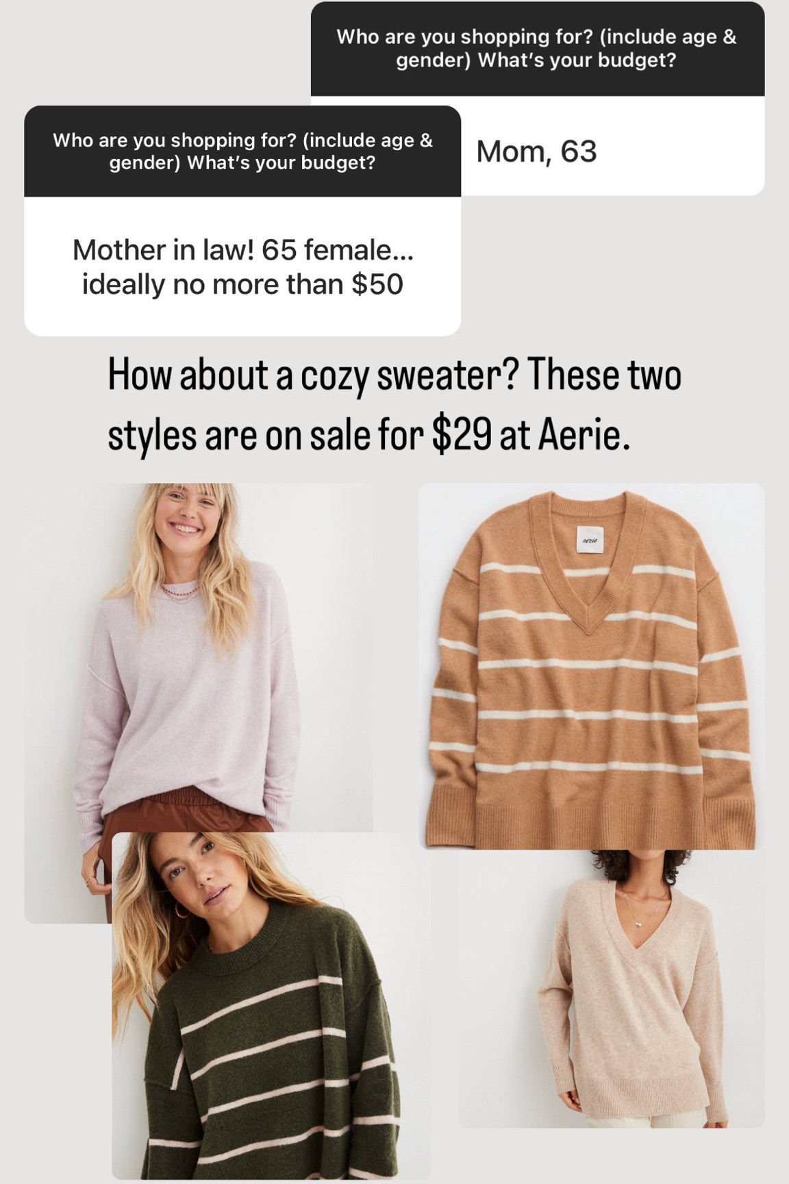 Cozy Aerie sweater on sale for $29 and arrives before Christmas! 

#LTKsalealert #LTKGiftGuide #LTKHoliday