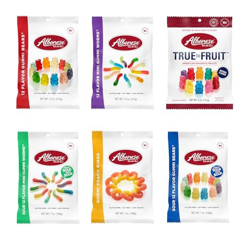 Albanese World's Best Gummi Variety Pack of Gummy Candy, Assorted Flavors 7oz & 7.5oz (Pack of 6) | Amazon (US)