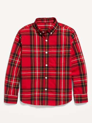Patterned Poplin Built-In Flex Shirt for Boys | Old Navy (CA)