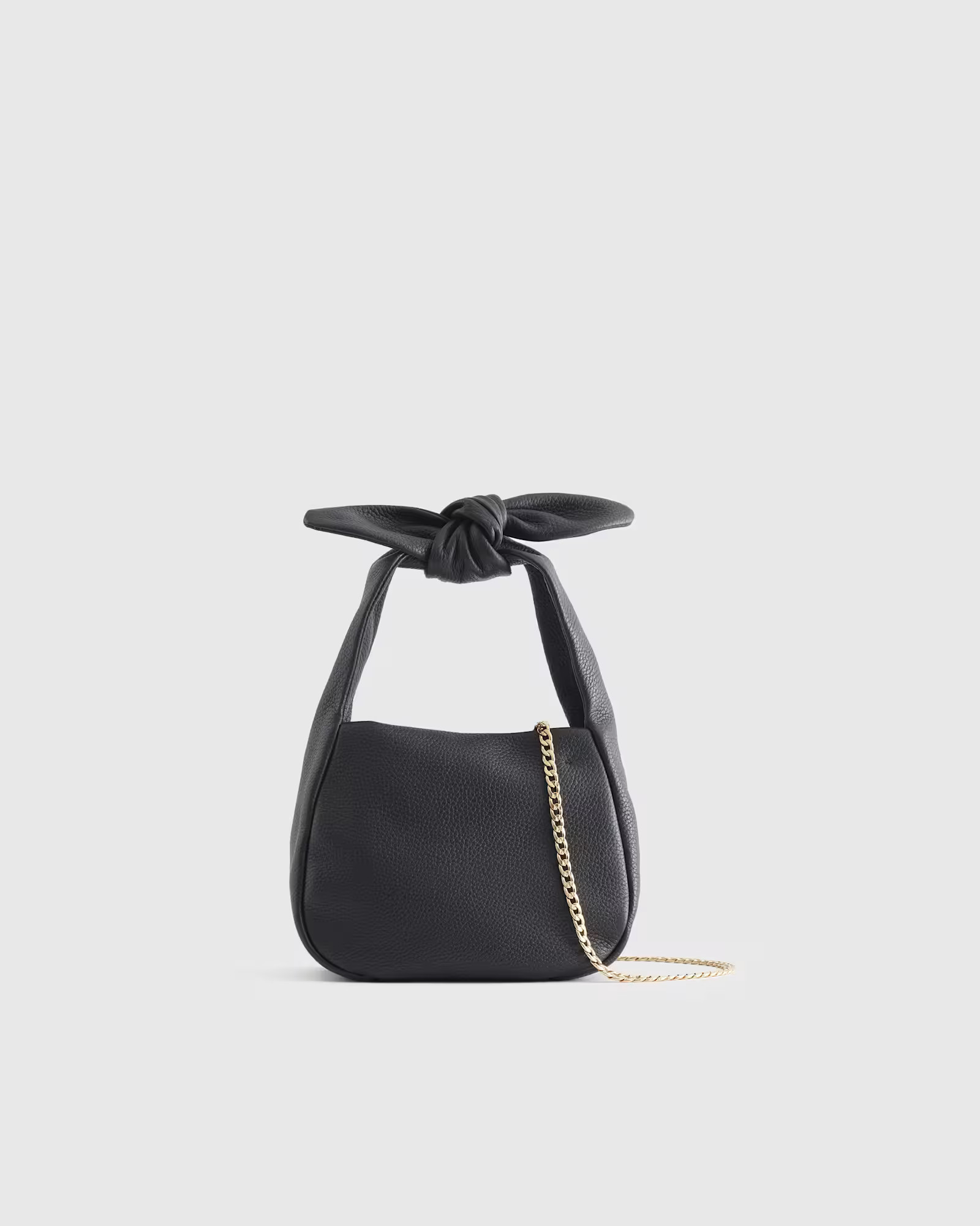 Italian Leather Mini Bow Bag in Black | Quince