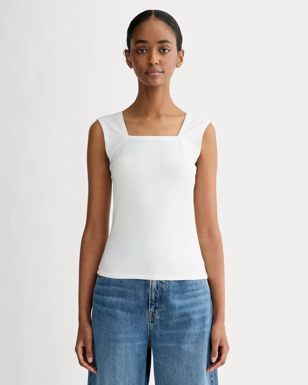 The Form Square-Neck Tank | White | Everlane