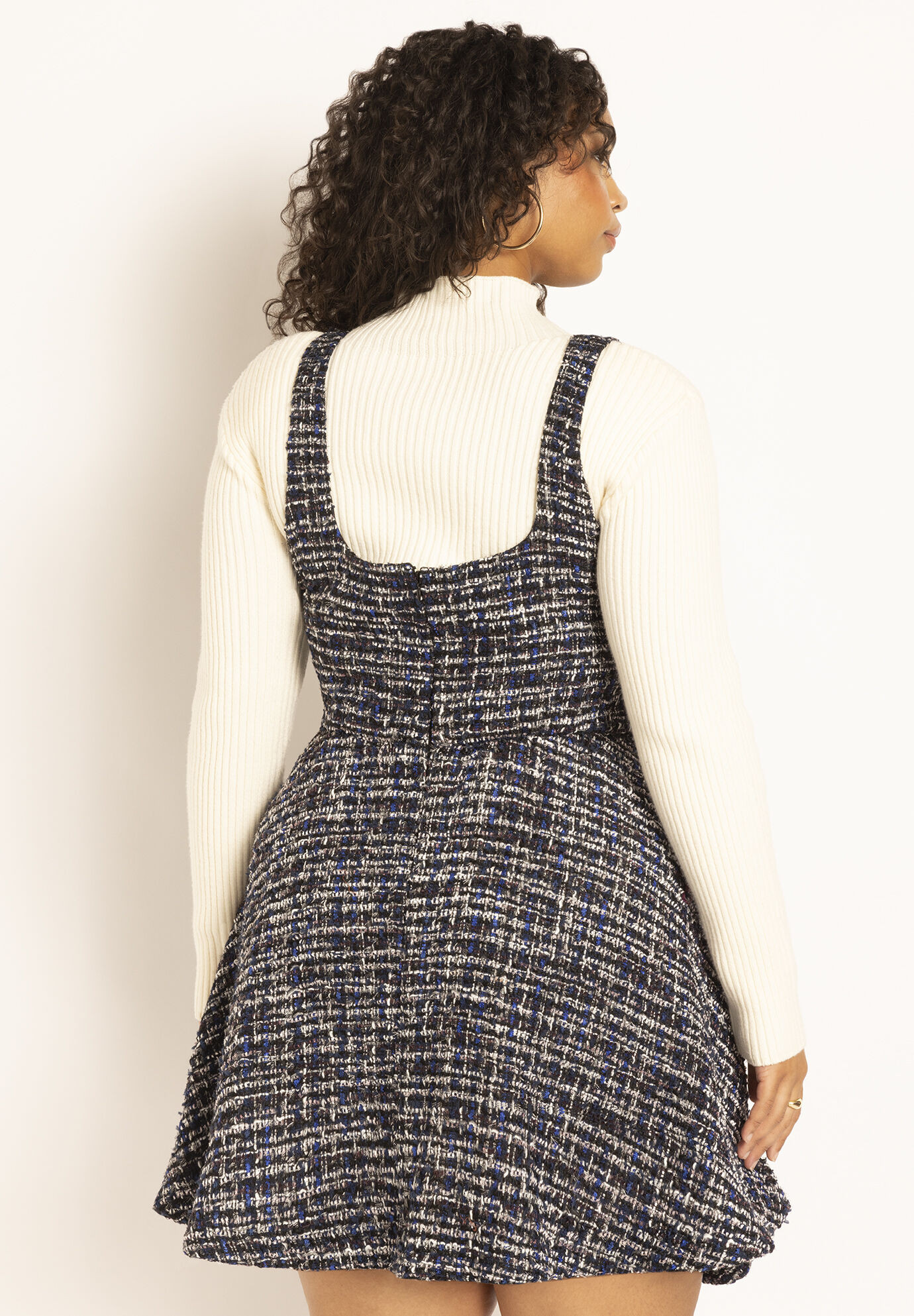 Flare Tweed Mini Jumper | Eloquii