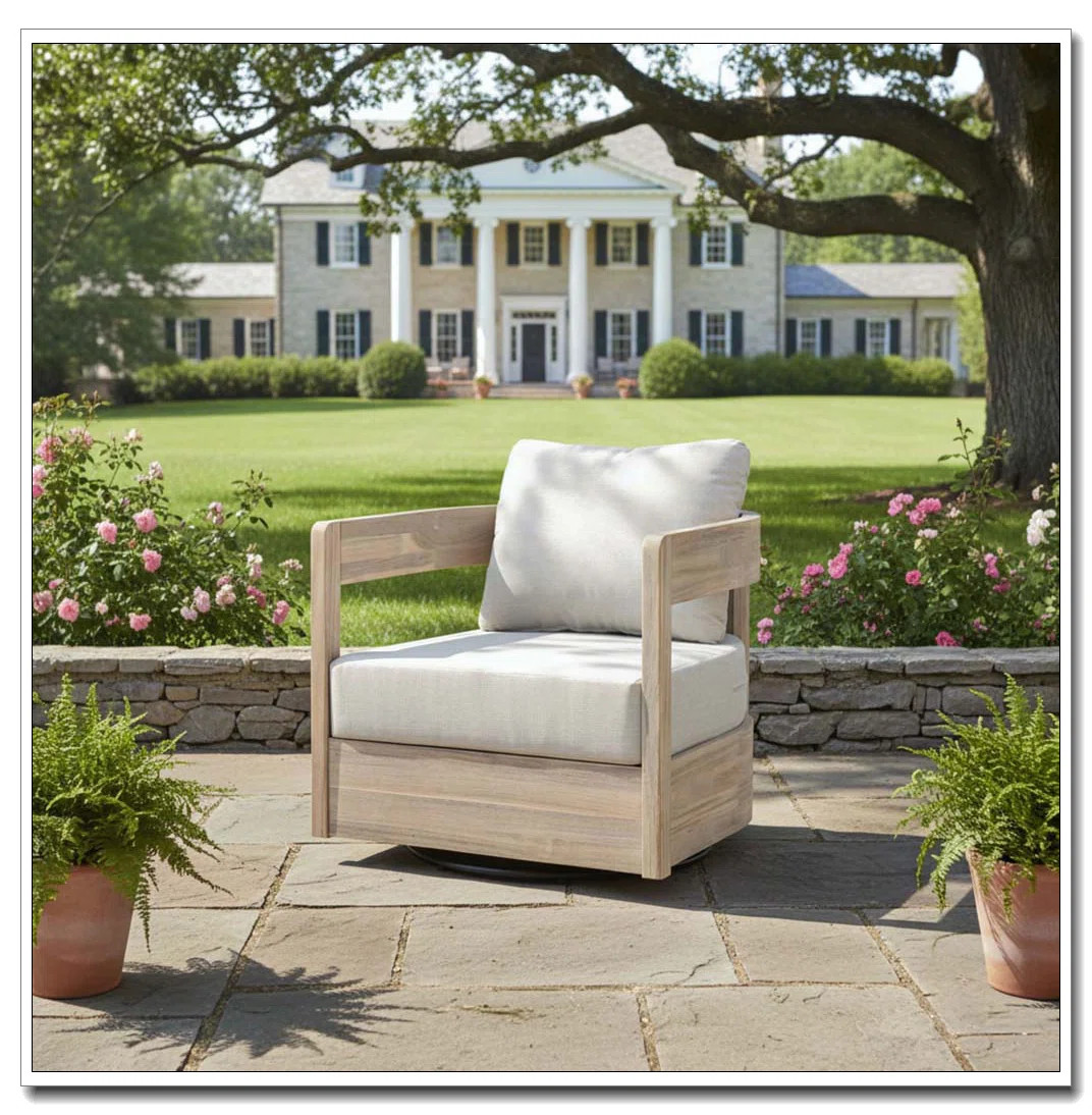 Outdoor Wood Swivel Club Chair | Wayfair North America