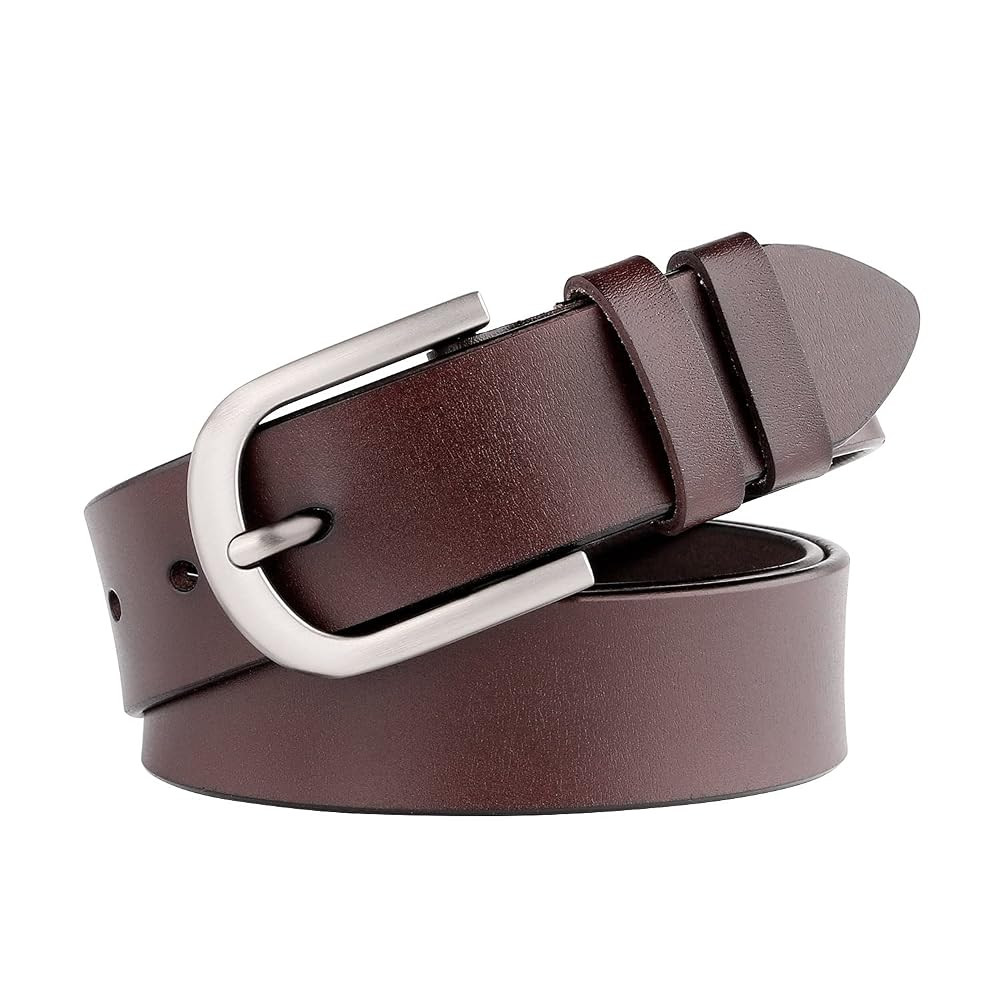 WHIPPY Women Leather Belt for Jeans Pants Dresses Black Ladies Waist Belt with Pin Buckle | Amazon (US)