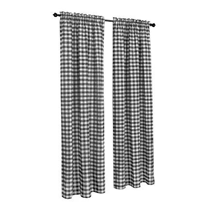 GoodGram Buffalo Check Plaid Gingham Custom Fit Window Curtain Treatments (Single 84 in. Panel Bl... | Walmart (US)