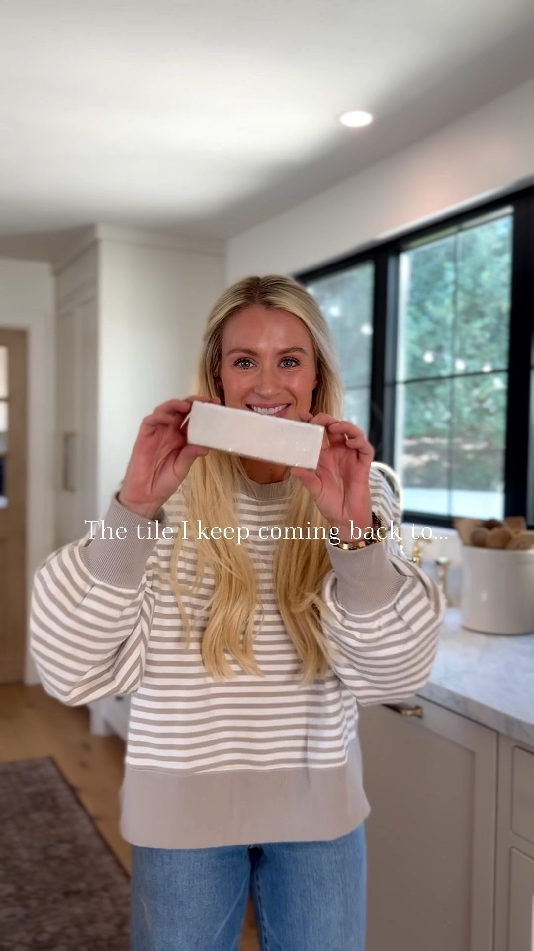 Shop our kitchen! Paint is Benjamin Moore Swiss Coffee on the walls and ceilings. Benjamin Moore Natural Cream on cabinets. White oak is a custom stain. Tile is Natural Zellige from Riad Tile. Linked the Zellige from Bedrosians which is the same! 🤍

#LTKHome #LTKSeasonal