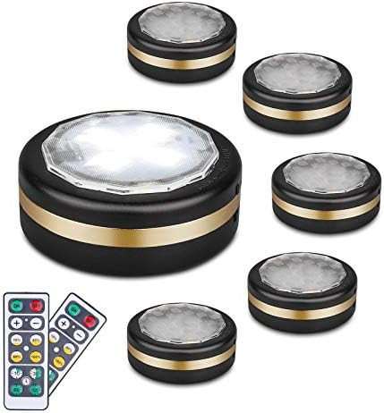 LEASTYLE Under Counter Lights for Kitchen，Wireless LED Puck Lights with Remote Control 6 Pack, ... | Amazon (US)