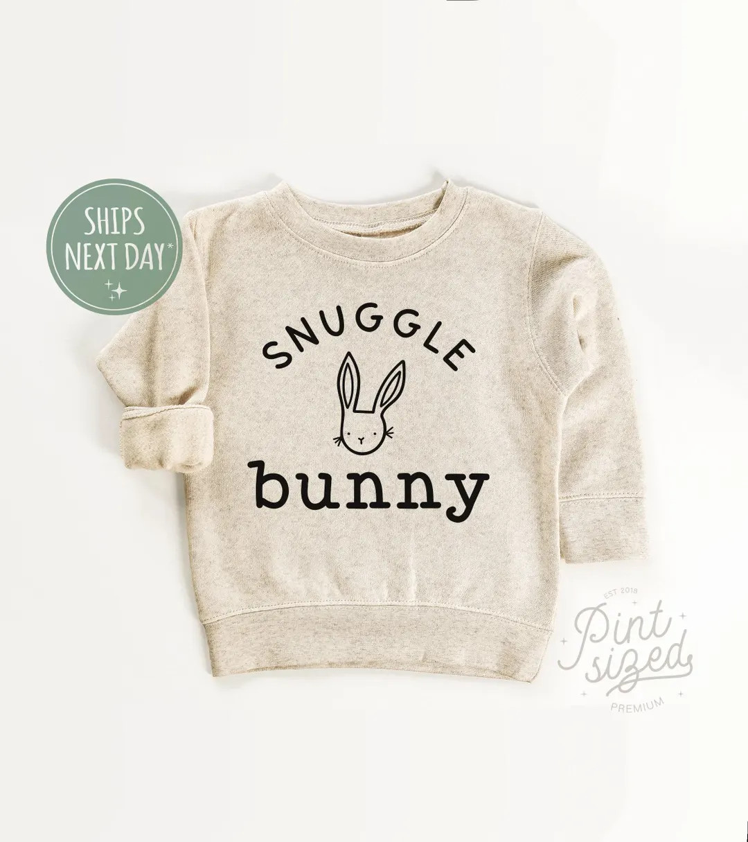 Snuggle Bunny Toddler Sweatshirt - Cute Easter Pullover - Natural Kids Crew Neck - Etsy | Etsy (US)